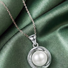 Peora CZ Pearl Swirl Pendant - Silver