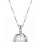 Peora CZ Pearl Swirl Pendant - Silver