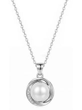 Peora CZ Pearl Swirl Pendant - Silver