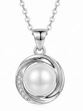 Peora CZ Pearl Swirl Pendant - Silver