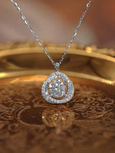 Peora Sparkle Solitaire Halo Pendant - Silver