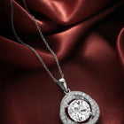 Peora Sparkle Solitaire Halo Pendant - Silver