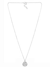 Peora Sparkle Solitaire Halo Pendant - Silver