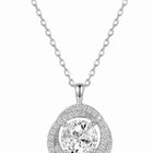 Peora Sparkle Solitaire Halo Pendant - Silver