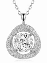 Peora Sparkle Solitaire Halo Pendant - Silver