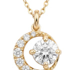 Peora Solitaire Moon Inspired Pendant - Gold