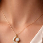 Peora Solitaire Moon Inspired Pendant - Gold
