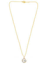 Peora Solitaire Moon Inspired Pendant - Gold