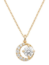Peora Solitaire Moon Inspired Pendant - Gold