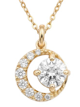 Peora Solitaire Moon Inspired Pendant - Gold