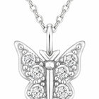 Peora Crystal Butterfly Pendant Chain  - Silver