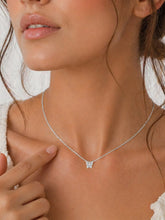 Peora Crystal Butterfly Pendant Chain  - Silver