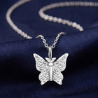 Peora Crystal Butterfly Pendant Chain  - Silver