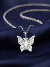 Peora Crystal Butterfly Pendant Chain  - Silver