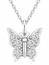 Peora Crystal Butterfly Pendant Chain  - Silver