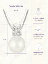 Peora Elegant Pearl Solitaire Pendant - Silver