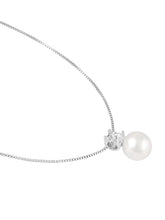 Peora Elegant Pearl Solitaire Pendant - Silver