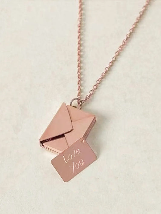 Chic Envelope Inspired Pendant Chain - Rose Gold