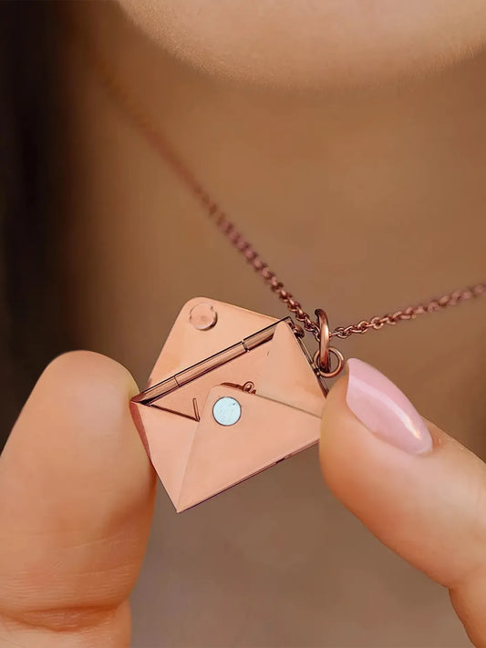Chic Envelope Inspired Pendant Chain - Rose Gold