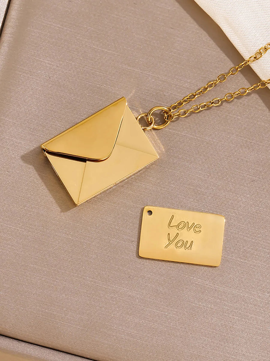 Chic Envelope Inspired Pendant Chain - Gold
