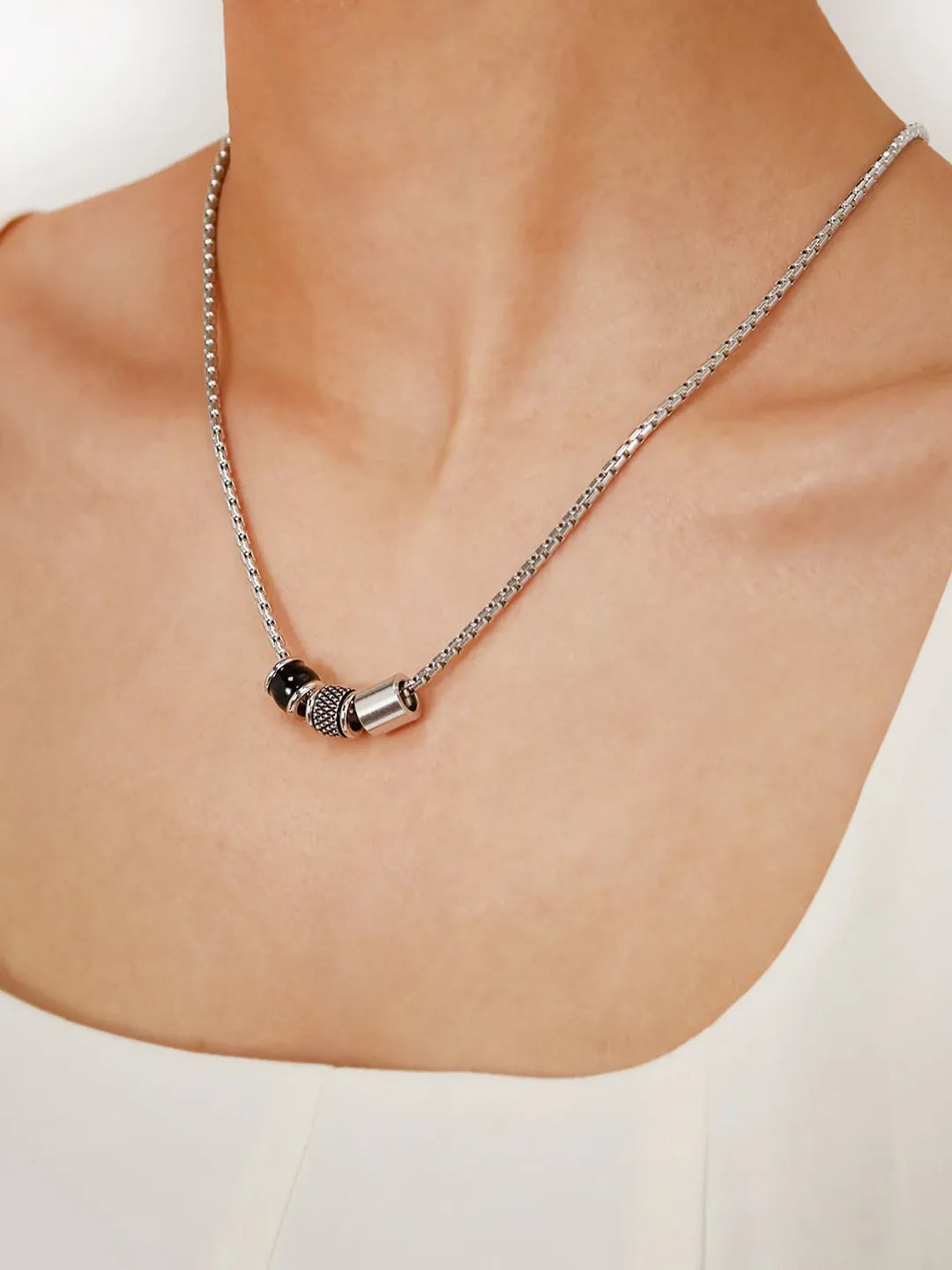 Beaded Stainless Steel Pendant Chain