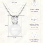 Rhodium Plated Pearl Pendant Necklace
