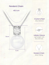 Rhodium Plated Pearl Pendant Necklace