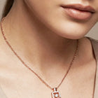 Peora Elegant Rose Gold CZ Bottle Charm Necklace