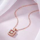Peora Elegant Rose Gold CZ Bottle Charm Necklace
