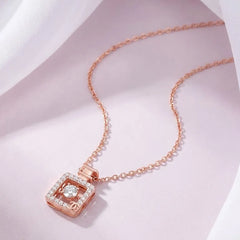 Peora Elegant Rose Gold CZ Bottle Charm Necklace