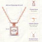 Peora Elegant Rose Gold CZ Bottle Charm Necklace