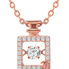 Peora Elegant Rose Gold CZ Bottle Charm Necklace