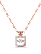 Peora Elegant Rose Gold CZ Bottle Charm Necklace