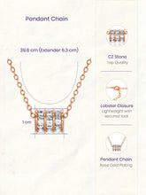 Peora Sparkling Rose Gold CZ Triple Band Pendant