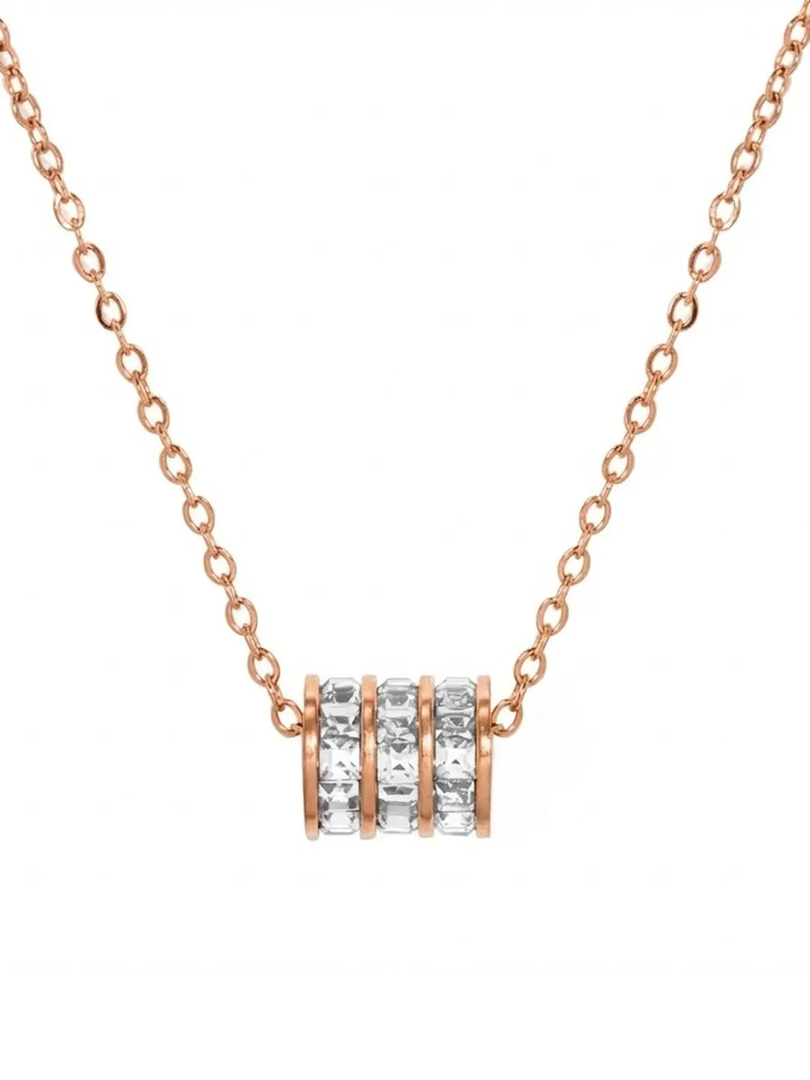 Peora Sparkling Rose Gold CZ Triple Band Pendant