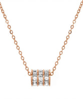 Peora Sparkling Rose Gold CZ Triple Band Pendant