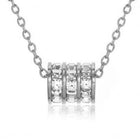 Peora Sparkling CZ Triple Band Silver Pendant