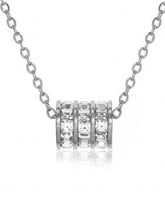 Peora Sparkling CZ Triple Band Silver Pendant