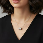 Peora Sparkling CZ Triple Band Silver Pendant