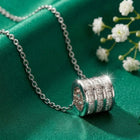 Peora Sparkling CZ Triple Band Silver Pendant