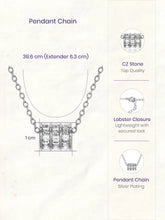 Peora Sparkling CZ Triple Band Silver Pendant
