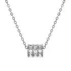 Peora Sparkling CZ Triple Band Silver Pendant