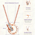 Peora Rose Gold Roman Double Circle Pendant Chain