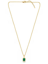 Peora Elegant Gold Emerald Pendant Necklace