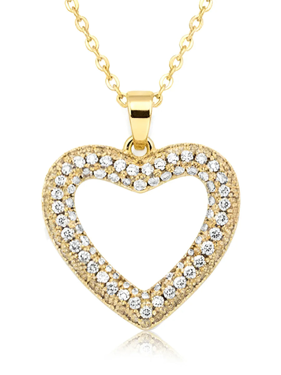 Peora Classic Heart Charm Pendant Chain - Gold