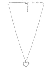 Peora Classic Heart Charm Pendant Chain - Silver