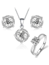 Solitaire Glow CZ Pendant Earring Ring Set