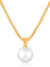 Gold pendant chain earring set crafted from alloy, adorned with pearl for an elegant, timeless look | Peora
