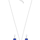 Twilight Heart Sparkle Necklace Set - Silver Blue