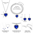Twilight Heart Sparkle Necklace Set - Silver Blue